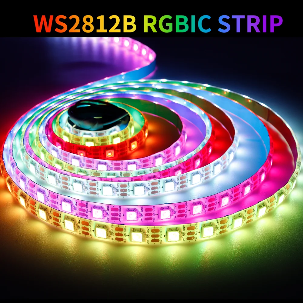 WS2812 Individually Addressable LED strip 30 60 74 96 144Pixels/LEDs/m WS2812B Smart RGBIC lights tape Magic Decorative Lamp 5V